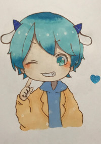 人気者の青髪くん