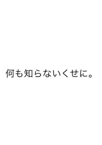 何も知らないくせに。
