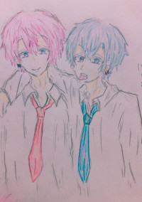 お絵かき×短編小説〜💖💙多め