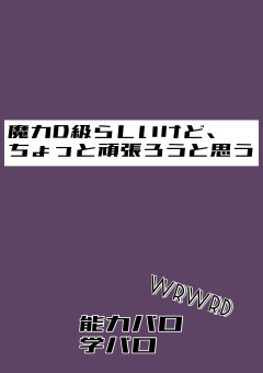 魔力D級らしいけど、ちょっと頑張ろうと思う
